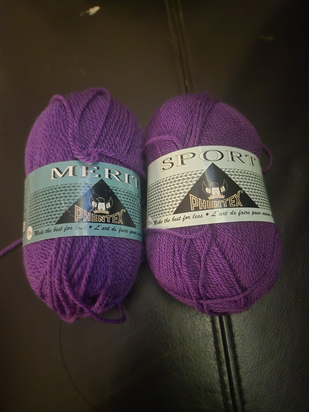 Source Unknown Purple Phentex Sport/Merit Sock Yarn